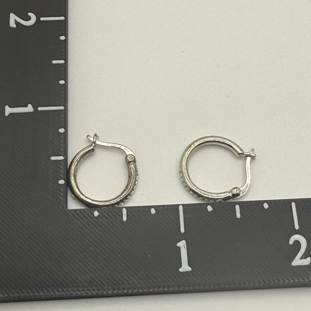 Chrystina Silver Hoop Earrings Genuine Crystal Fine Silver Plated‎ Classic - Picture 5 of 7